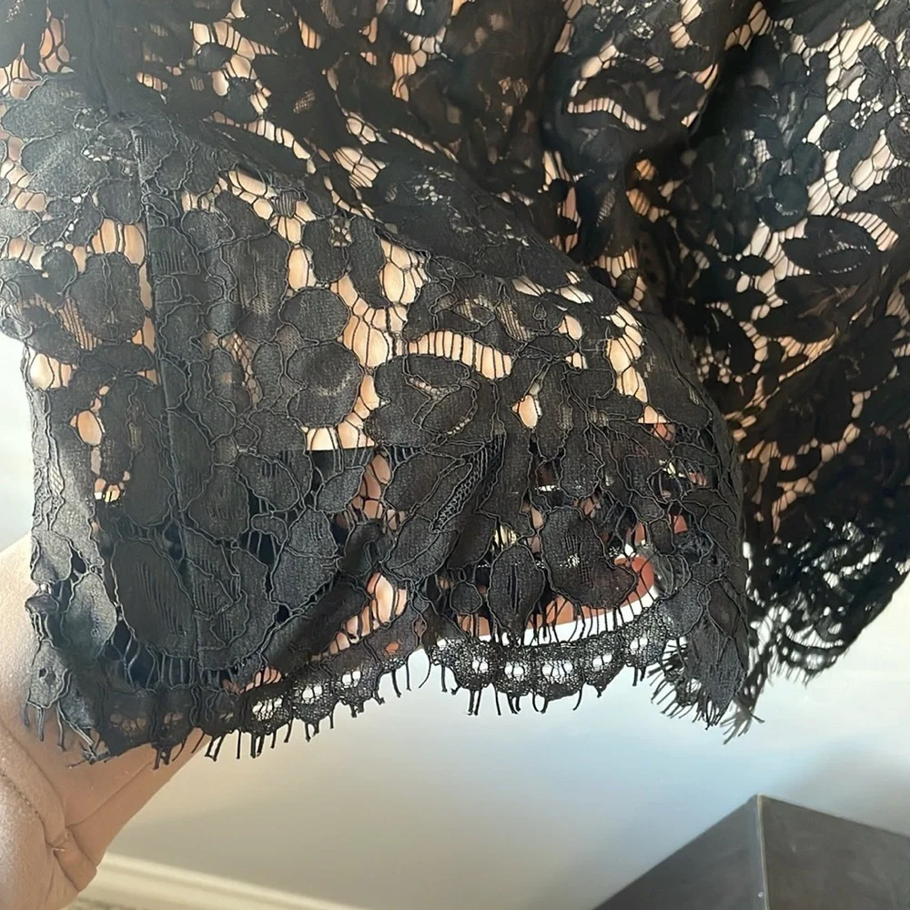 J. Crew Black Eyelash Trim Lace‎ Skirt